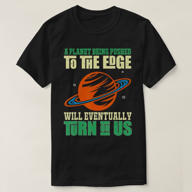 Coole Funny Astronomy Space Planet Retro Science E T-Shirt (Design vorne)