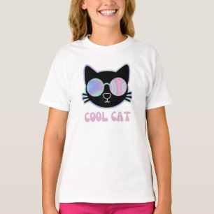 Coole Funny Cat mit Funky Glasses T-Shirt