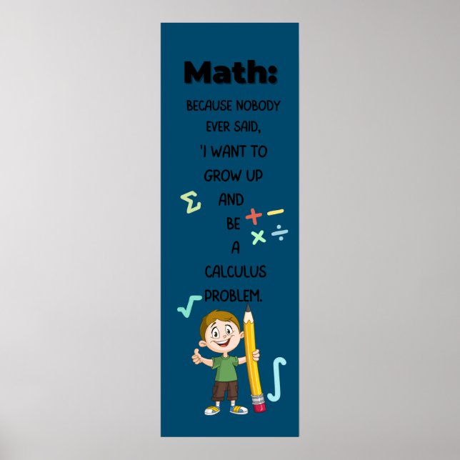 Coole Funny Mathe Poster Zitate für die Dekoration (Vorne)