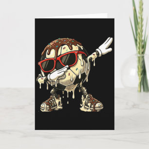 Coole Fußball-Eiscreme-Dab-Tanz lustig schmelzende Karte