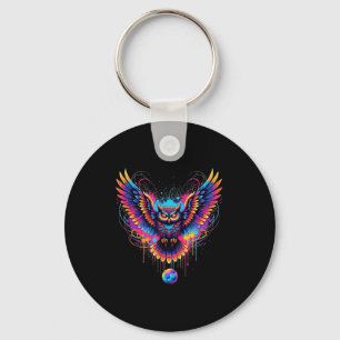 Coole Fußball-Eulen-Art-Farbspritzer-Design Schlüsselanhänger