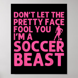Coole Fußball-Kunst für Frauen, jugendliche Mädche Poster
