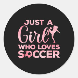 Coole Fußballkunst für Frauen, jugendliche Mädchen Runder Aufkleber