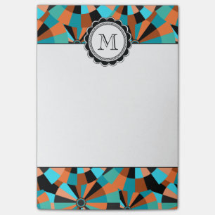 Coole futuristische Kreise in der Orange und im Post-it Klebezettel