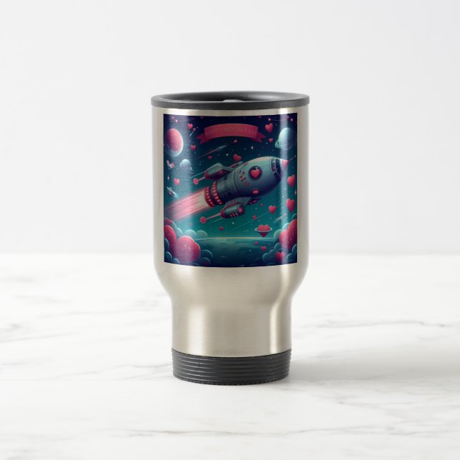 Coole/futuristische Raumschifffahrt Reisebecher (Mittel)
