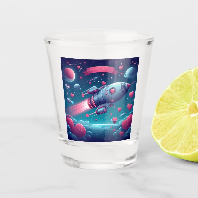 Coole/futuristische Raumschifffahrt Schnapsglas (Vorderseite)
