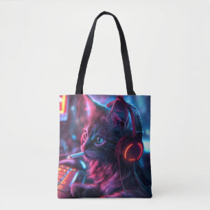 Coole Gamer-Katze raucht lustig