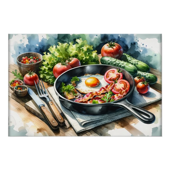 Coole Gastronomie-Liebhaber Frühstück Poster (Vorderseite)