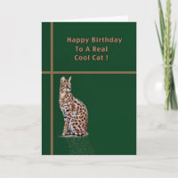 Coole Geburtstagskarte der Katze mit Ocelot