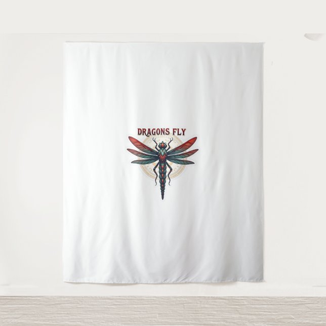 Coole gedrehte Steampunkdragonfly - Drachen fliege Wandteppich (Vorderseite)