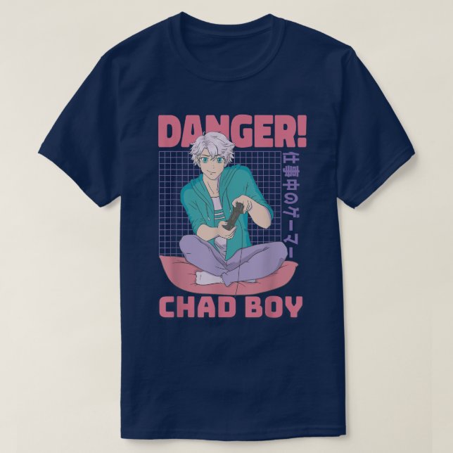 Coole Gefahr Anime Boy, Legendary Chad Gamer Boy T T-Shirt (Design vorne)