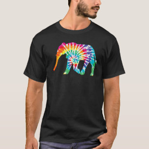 Coole Gefärbte Krawatte Elephant Animal Amphibien  T-Shirt