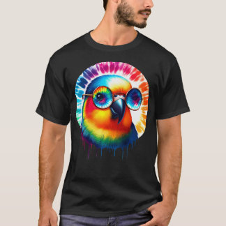 Coole Gefärbte Krawatte Lovebird Sonnenbrille Bird T-Shirt