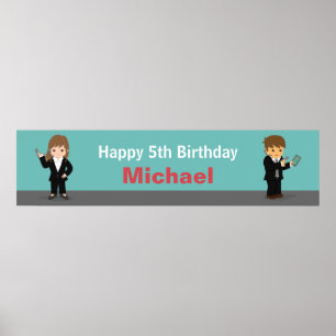 Coole Geheimagenten Kinder Geburtstagsfeier Banner Poster