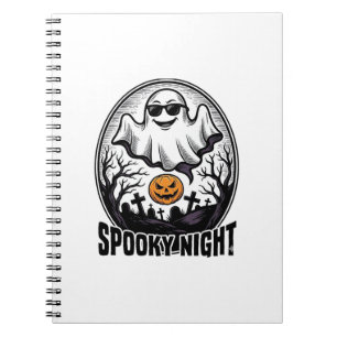 Coole Geist Halloween Vintage Gravur Tee Art_1 Notizblock