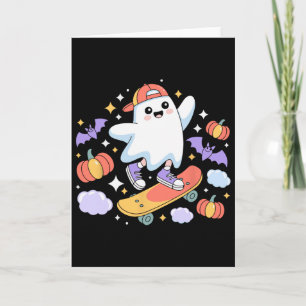 Coole Geist-Skateboarder-Halloween-Design mit Pump Karte