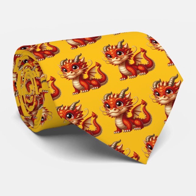 Coole gekachelte japanische Drache  Krawatte (Gerollt)