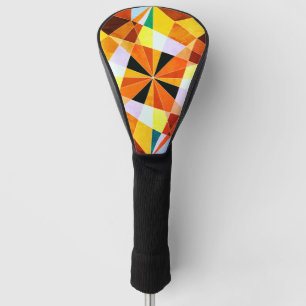 Coole geometrische Formen in warmen Farben Golf Headcover