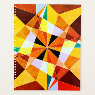 Coole geometrische Formen in warmen Farben Planer