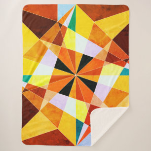 Coole geometrische Formen in warmen Farben Sherpadecke