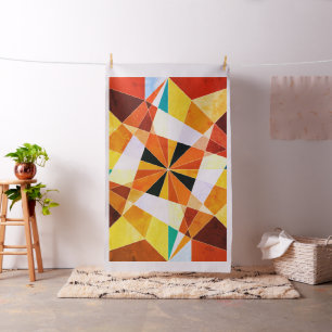 Coole geometrische Formen in warmen Farben Stoff