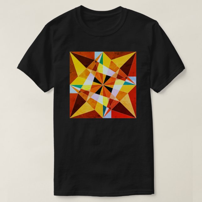 Coole geometrische Formen in warmen Farben T-Shirt (Design vorne)