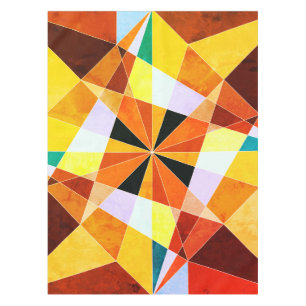 Coole geometrische Formen in warmen Farben Tischdecke