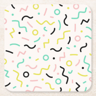Coole geometrische Linien und Formen Rechteckiger Pappuntersetzer