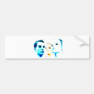 Coole Gesichter (drei Freunde), minimalistisches D Autoaufkleber