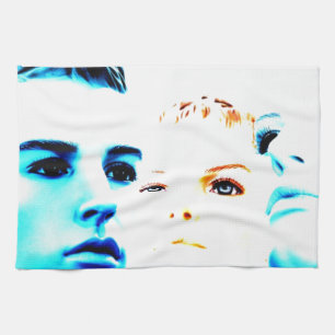 Coole Gesichter (drei Freunde), minimalistisches D Handtuch