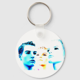 Coole Gesichter (drei Freunde), minimalistisches D Schlüsselanhänger