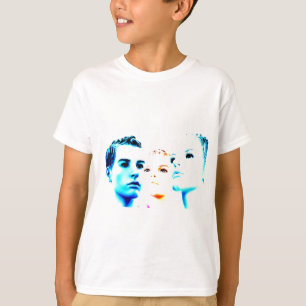 Coole Gesichter (drei Freunde), minimalistisches D T-Shirt