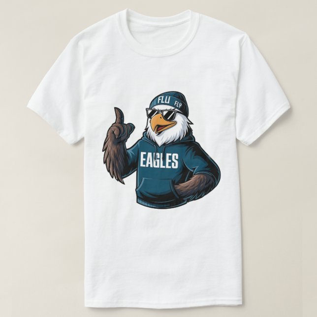 Coole Gesichtsadler mit Sonnenbrille Grafische Adl T-Shirt (Design vorne)