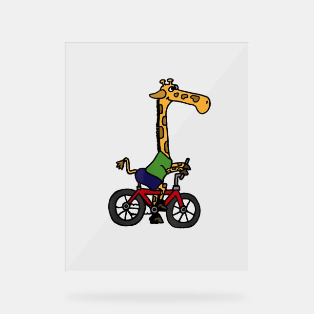 Coole Giraffe Reitrad Acrylschild (Vorderseite)
