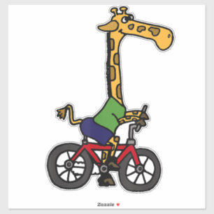Coole Giraffe Reitrad Aufkleber