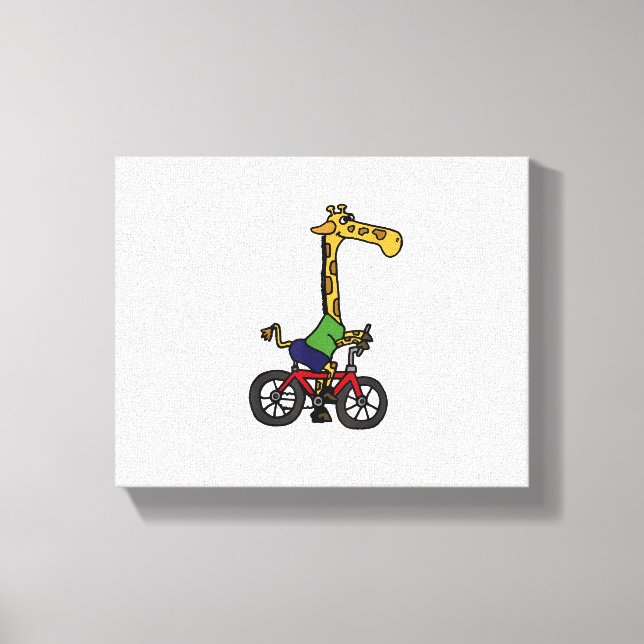 Coole Giraffe Reitrad Leinwanddruck (Vorderseite)