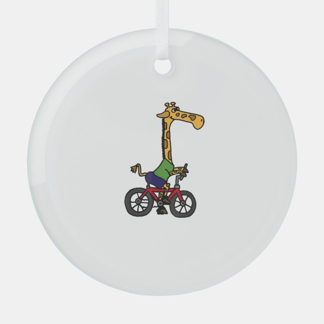 Coole Giraffe Reitrad Ornament Aus Glas (Vorderseite)