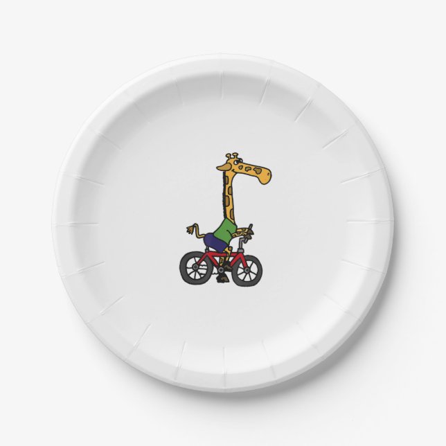 Coole Giraffe Reitrad Pappteller (Vorderseite)