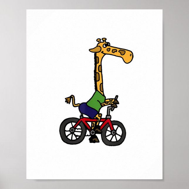 Coole Giraffe Reitrad Poster (Vorne)