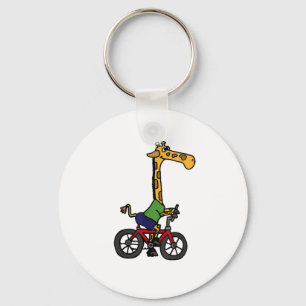 Coole Giraffe Reitrad Schlüsselanhänger