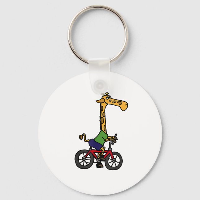 Coole Giraffe Reitrad Schlüsselanhänger (Vorderseite)