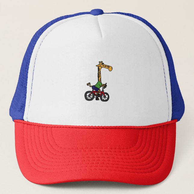 Coole Giraffe Reitrad Truckerkappe (Vorderseite)