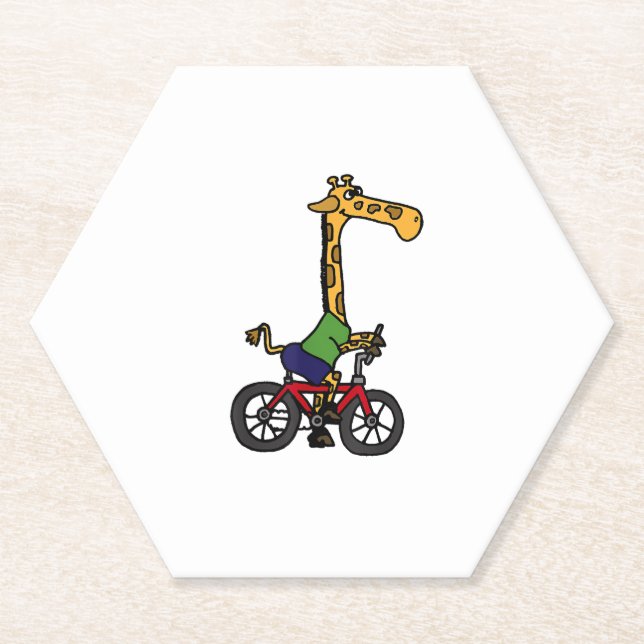 Coole Giraffe Reitrad Untersetzer (Vorderseite)
