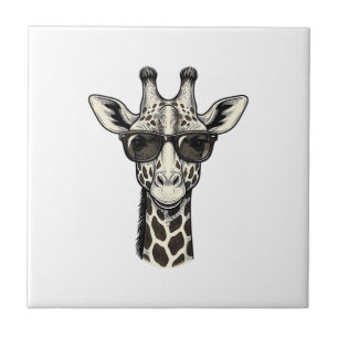 Coole Giraffe-Sonnenbrille Vintage Gravur Shirt_1 Fliese