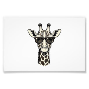 Coole Giraffe-Sonnenbrille Vintage Gravur Shirt_1 Fotodruck