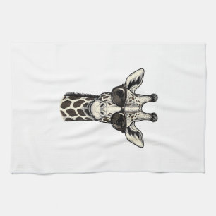 Coole Giraffe-Sonnenbrille Vintage Gravur Shirt_1 Geschirrtuch