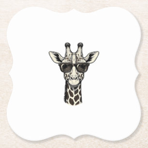 Coole Giraffe-Sonnenbrille Vintage Gravur Shirt_1 Untersetzer
