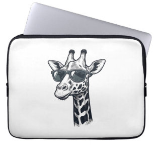 Coole Giraffe-Sonnenbrille Vintage Gravur T-Shirt_ Laptopschutzhülle
