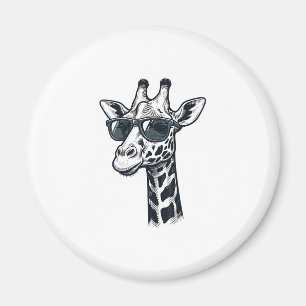 Coole Giraffe-Sonnenbrille Vintage Gravur T-Shirt_ Magnet