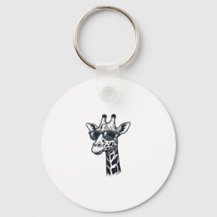 Coole Giraffe-Sonnenbrille Vintage Gravur T-Shirt_ Schlüsselanhänger